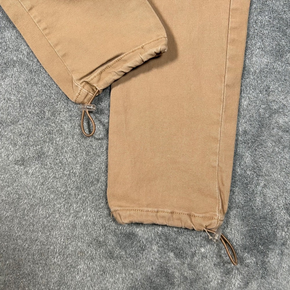 PacSun Mens Slim Fit Cargo Pants Tan Light Khaki Drawstring Elastic Waist Small - Picture 3 of 13